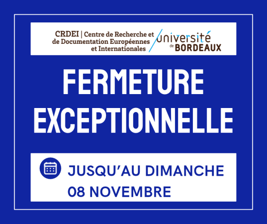 Fermeture administrative des locaux jusqu'au dimanche 08 novembre inclus